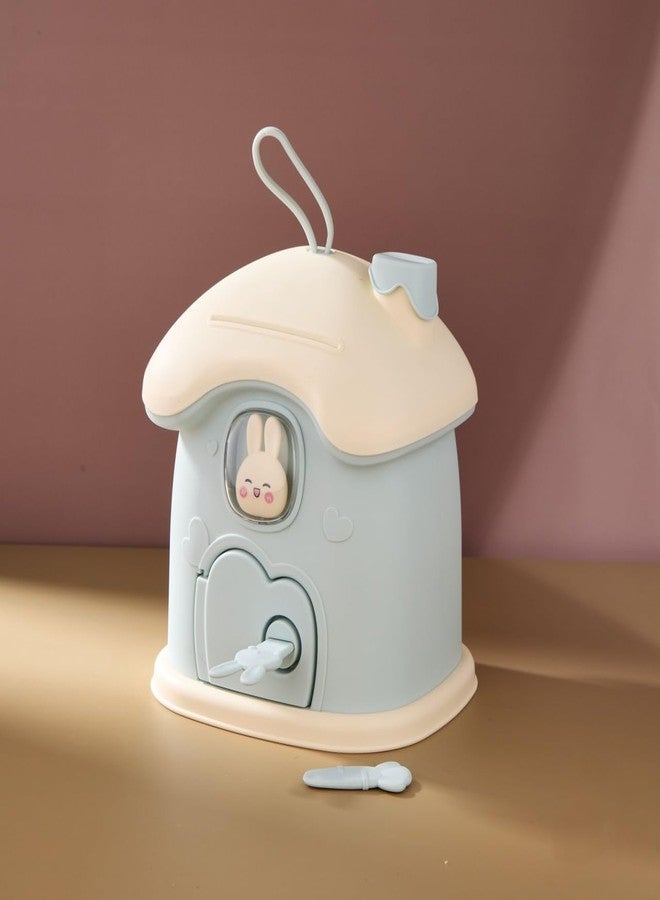 STANCRAY Cute Small Savings Bank Money Deposit and Withdrawal Piggy Bank with Key Holder House Piggy Bank for Girls and Boys Coin Bank with Handle, Lock and Key. (Model 2) - Image 1
